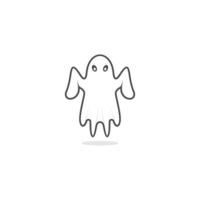 Vektor weiße Ghost-Logo-Vorlage Illustration