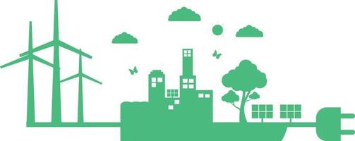 Ökologiekonzept und Umwelt-, Banner-Design-Elemente für nachhaltige Energieentwicklung, Vektorillustration vektor