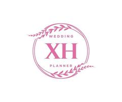 xh initialen brief hochzeitsmonogramm logos sammlung, handgezeichnete moderne minimalistische und florale vorlagen für einladungskarten, save the date, elegante identität für restaurant, boutique, café im vektor