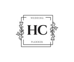 första hc feminin logotyp. användbar för natur, salong, spa, kosmetisk och skönhet logotyper. platt vektor logotyp design mall element.