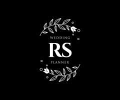 rs initialen brief hochzeitsmonogramm logos sammlung, handgezeichnete moderne minimalistische und florale vorlagen für einladungskarten, save the date, elegante identität für restaurant, boutique, café im vektor