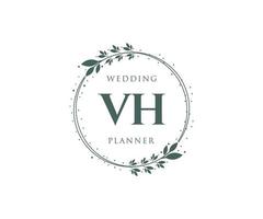 vh initialen brief hochzeitsmonogramm logos sammlung, handgezeichnete moderne minimalistische und florale vorlagen für einladungskarten, save the date, elegante identität für restaurant, boutique, café im vektor