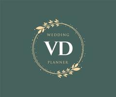 vd initialen brief hochzeitsmonogramm logos sammlung, handgezeichnete moderne minimalistische und florale vorlagen für einladungskarten, save the date, elegante identität für restaurant, boutique, café im vektor