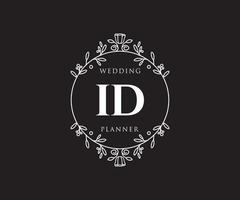 id initialen brief hochzeit monogramm logos sammlung, handgezeichnete moderne minimalistische und florale vorlagen für einladungskarten, save the date, elegante identität für restaurant, boutique, café im vektor