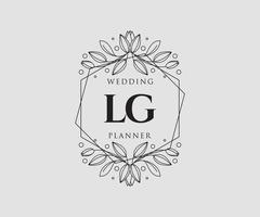 lg initialer brev bröllop monogram logotyper samling, hand dragen modern minimalistisk och blommig mallar för inbjudan kort, spara de datum, elegant identitet för restaurang, boutique, Kafé i vektor