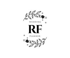 rf initialen brief hochzeit monogramm logos sammlung, handgezeichnete moderne minimalistische und florale vorlagen für einladungskarten, save the date, elegante identität für restaurant, boutique, café im vektor