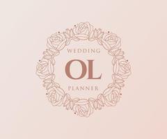 ol initialen brief hochzeit monogramm logos sammlung, handgezeichnete moderne minimalistische und florale vorlagen für einladungskarten, save the date, elegante identität für restaurant, boutique, café im vektor