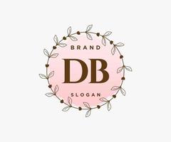 första db feminin logotyp. användbar för natur, salong, spa, kosmetisk och skönhet logotyper. platt vektor logotyp design mall element.