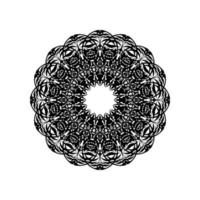 Schwarz-Weiß-Mandala-Vektor isoliert auf weiß. Vektor handgezeichnetes kreisförmiges dekoratives Element.