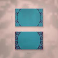 presentabel företag kort i turkos Färg med lyxig lila mönster för din personlighet. vektor