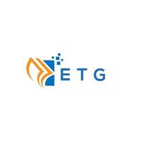 ETG-Kreditreparatur-Buchhaltungslogodesign auf weißem Hintergrund. etg kreative initialen wachstumsdiagramm brief logo konzept. ETG Business Finance Logo-Design. vektor