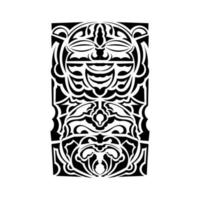 tiki mask. maori- eller polynesienmönster. bra för tryck och tatueringar. isolerat. vektor