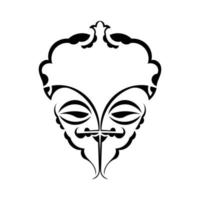 stam- afrikansk mask vektor ikon.svart vektor ikon isolerat på vit bakgrund stam- afrikansk mask.