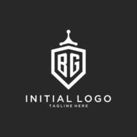 BG-Monogramm-Logo-Initiale mit Schildschutzform-Design vektor