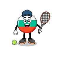 bulgarien-flaggenillustration als tennisspieler vektor