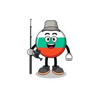 maskot illustration av bulgarien flagga fiskare vektor