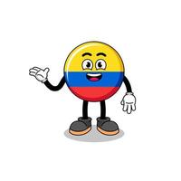 colombia flagga tecknad serie med Välkommen utgör vektor