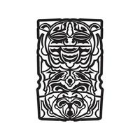 tiki mask. maori- eller polynesienmönster. bra för tryck och tatueringar. isolerat. vektor