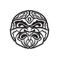 tiki mask. maori- eller polynesienmönster. bra för tryck och tatueringar. isolerat. vektor