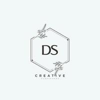 ds Beauty Vector Initial Logo Art, Handschrift Logo der Erstunterschrift, Hochzeit, Mode, Schmuck, Boutique, Blumen und Pflanzen mit kreativer Vorlage für jedes Unternehmen oder Geschäft.