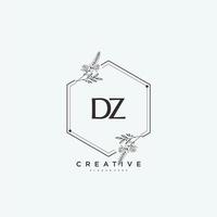 dz Beauty Vector Initial Logo Art, Handschrift Logo der Erstunterschrift, Hochzeit, Mode, Schmuck, Boutique, floral und botanisch mit kreativer Vorlage für jedes Unternehmen oder Geschäft.