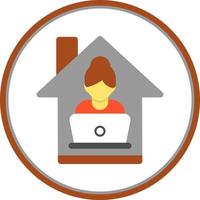 Frauen, die zu Hause arbeiten, Vektor-Icon-Design vektor