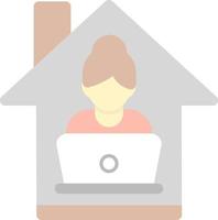 Frauen, die zu Hause arbeiten, Vektor-Icon-Design vektor