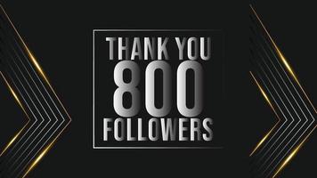 Danke 800 Follower Glückwunsch-Vorlagen-Banner. Achthundert Follower feiern 800 Abonnenten Vorlage für Social Media vektor