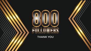 Danke 800 Follower Glückwunsch-Vorlagen-Banner. Achthundert Follower feiern 800 Abonnenten Vorlage für Social Media vektor