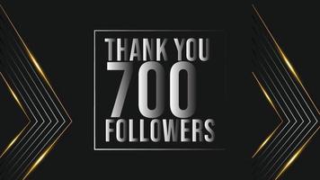 Danke 700 Follower Glückwunsch-Vorlagen-Banner. sechshundert Anhänger feiern 700 Abonnenten Vorlage für soziale Medien vektor