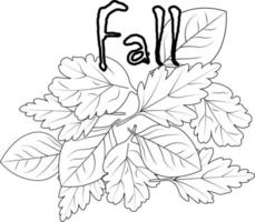 Herbst fallen ist schöne Vektorgrafiken, ein Malbuch und eine Seite vektor