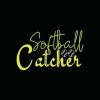 Softball-Catcher-Vektor-T-Shirt-Design. Baseball-T-Shirt-Design. kann für bedruckte Tassen, Aufkleberdesigns, Grußkarten, Poster, Taschen und T-Shirts verwendet werden. vektor