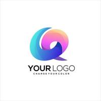 Vektor q Buchstabe Logo Farbverlauf bunt