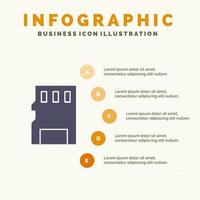 kort minne minne kort sd fast ikon infographics 5 steg presentation bakgrund vektor