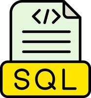 SQL-Datei-Vektor-Icon-Design vektor