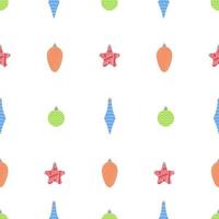sömlös mönster med jul bollar på vit bakgrund. vektor illustration