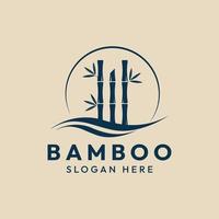 bambu natur årgång minimalistisk logotyp vektor illustration design