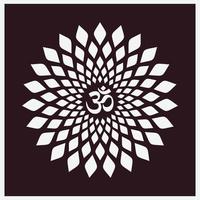 Om Mandala-Design. weißer Hintergrund des geometrischen Kreisdesigns. Om-Vektordesign zwischen Kreisblattdesign. vektor