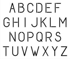 alfabet stencil svart versal brev vektor