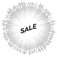 svart försäljning klistermärke med fyrverkeri. vektor illustration