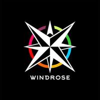 Windrose-Logo einfacher bunter Vektor