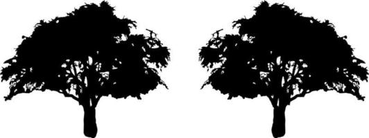 svart träd uppsättning isolerat på vit bakgrund. träd silhuetter. design av träd för affischer, banderoller och PR föremål. vektor illustration