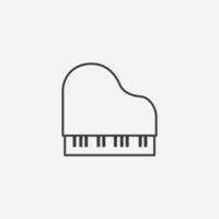 piano ikon vektor. musik, pianist, notera, melodi, konsert, musikalisk, musiker, spela, klassisk symbol tecken vektor