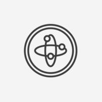 atom, atom ikon vektor isolerat. kärna, utbildning, kemi symbol tecken