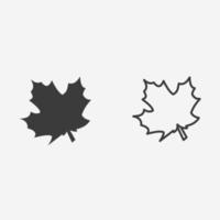 Blatt-Icon-Vektor-Set. baum, grün, herbst, pflanzensymbolzeichen vektor