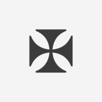 maltese korsa ikon vektor. kristen, religion, kristendom, katolik, protestant tro, korståg, krucifix, korsfarare tecken symbol vektor