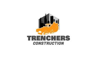 Baufahrzeug-Logo entwirft Vektor, Trencher-Logo vektor