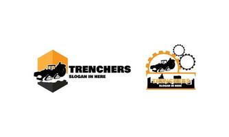 Baufahrzeug-Logo entwirft Vektor, Trencher-Logo vektor