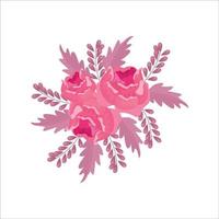 hand dragen vattenfärg rosa ro bukett. elegant och konstnärlig mönster för bröllop inbjudan design vektor