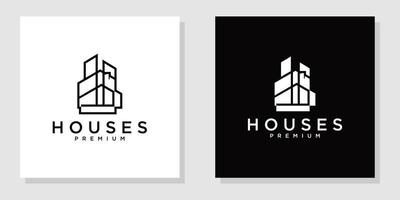 Haus-Logo. geometrischer Stil des Haussymbols lokalisiert auf weißem Hintergrund. verwendbar für Immobilien-, Bau-, Architektur- und Gebäudelogos. flaches Vektor-Logo-Design-Vorlagenelement. vektor